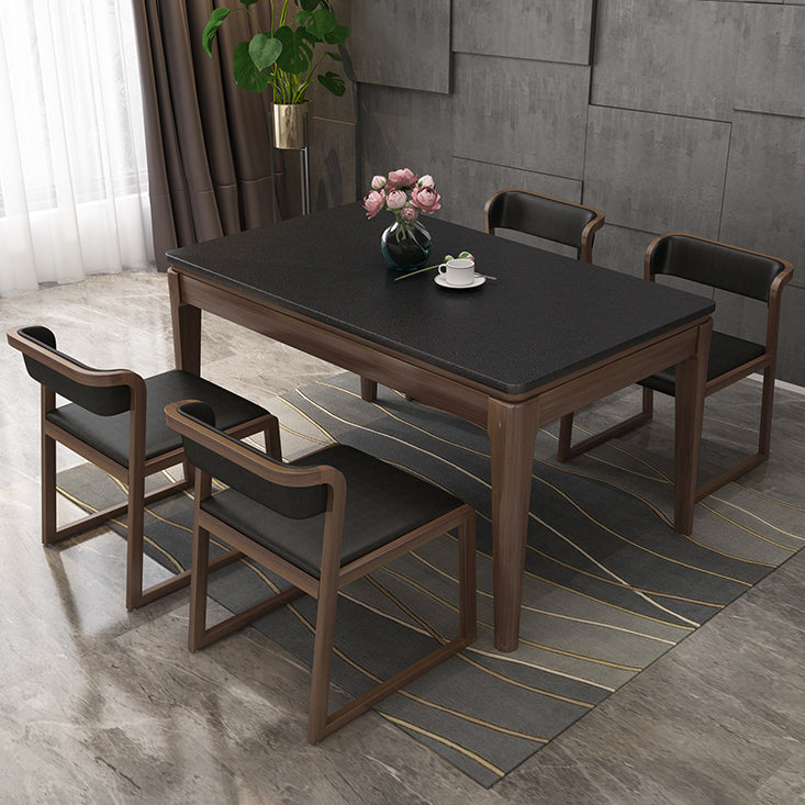 Sintered Stone Dining Table Mid-Century Modern Style 4 Legs Base Table for Dining Room