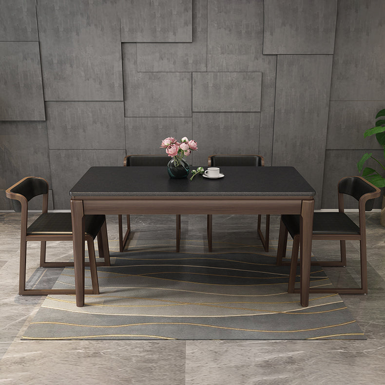 Sintered Stone Dining Table Mid-Century Modern Style 4 Legs Base Table for Dining Room