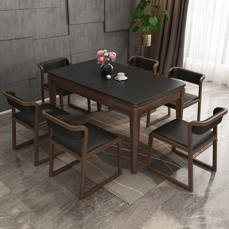 Sintered Stone Dining Table Mid-Century Modern Style 4 Legs Base Table for Dining Room