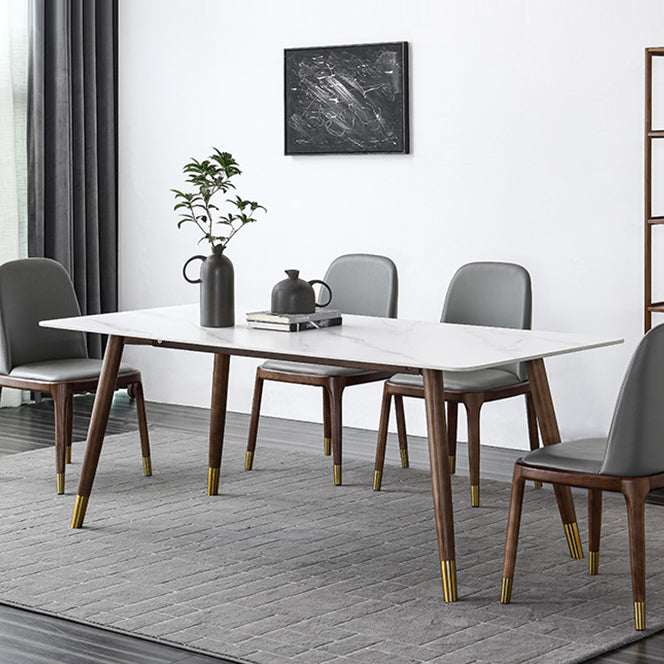Medieval Modern Rectangle Dining Table Sintered Stone Table with 4 Legs for Restaurant