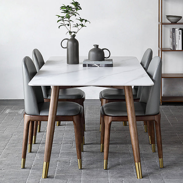 Medieval Modern Rectangle Dining Table Sintered Stone Table with 4 Legs for Restaurant