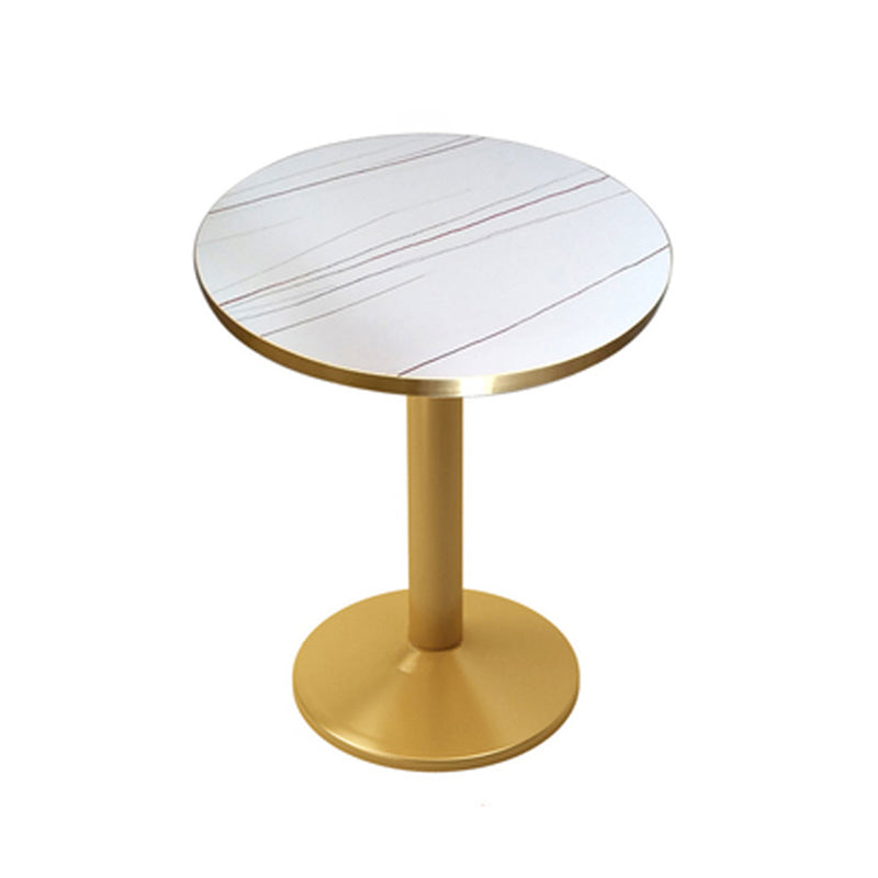 Mesa de lujo tradicional de metal con base de pedestal para cocina y comedor