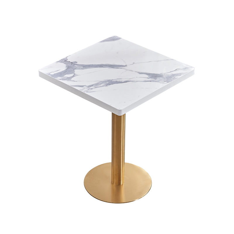 Mesa de lujo tradicional de metal con base de pedestal para cocina y comedor