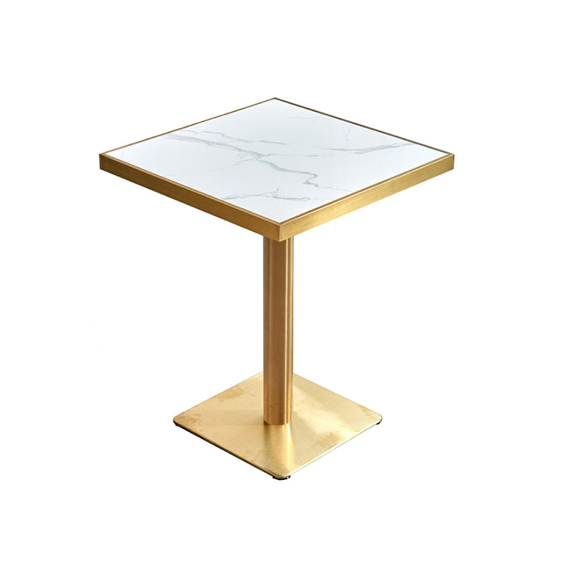 Mesa de lujo tradicional de metal con base de pedestal para cocina y comedor