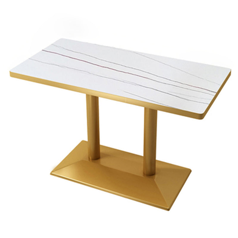 Mesa de lujo tradicional de metal con base de pedestal para cocina y comedor