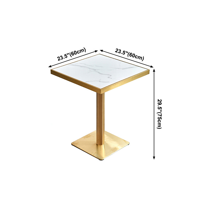 Mesa de lujo tradicional de metal con base de pedestal para cocina y comedor