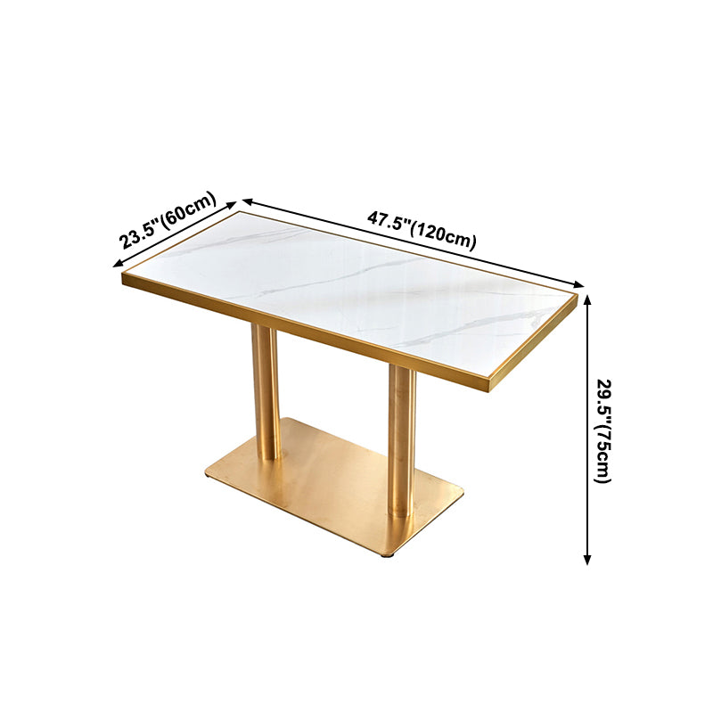Mesa de lujo tradicional de metal con base de pedestal para cocina y comedor