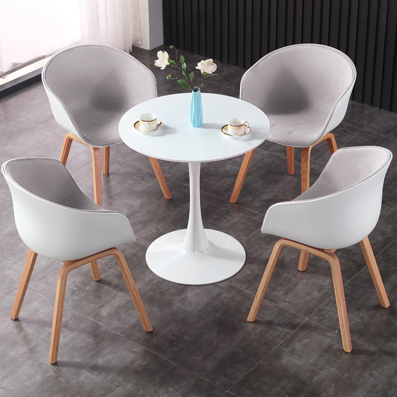 Simple MDF Round Shape Dining Tale Standard Kitchen Dining Table with Tulip Base