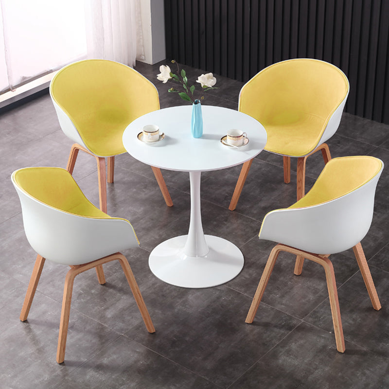 Simple MDF Round Shape Dining Tale Standard Kitchen Dining Table with Tulip Base