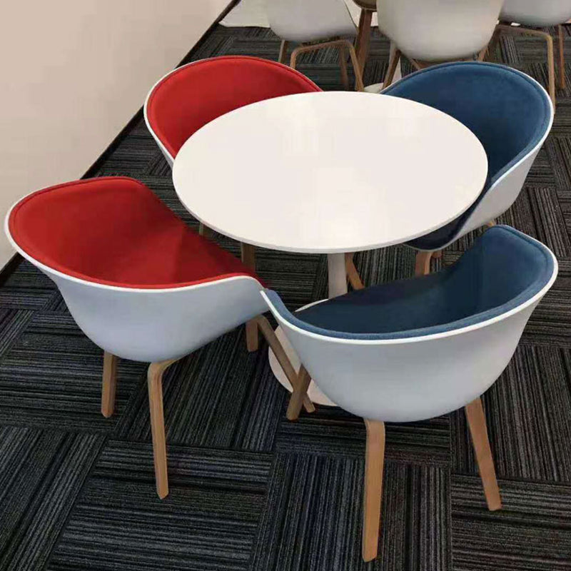 Simple MDF Round Shape Dining Tale Standard Kitchen Dining Table with Tulip Base