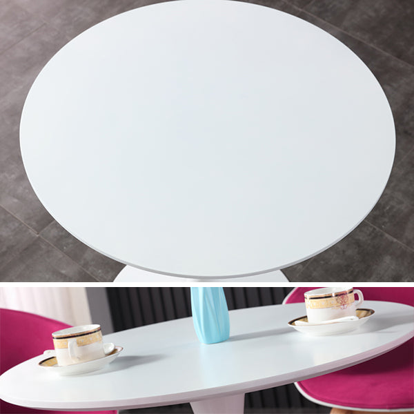 Simple MDF Round Shape Dining Tale Standard Kitchen Dining Table with Tulip Base