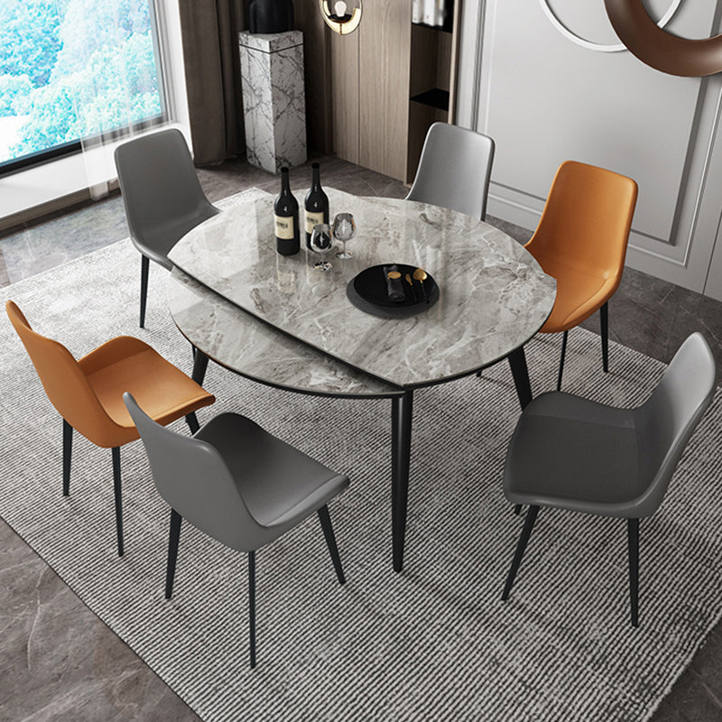 Mesa de comedor redonda contemporánea Mesa de piedra sinterizada con 4 patas de madera maciza de cenizas
