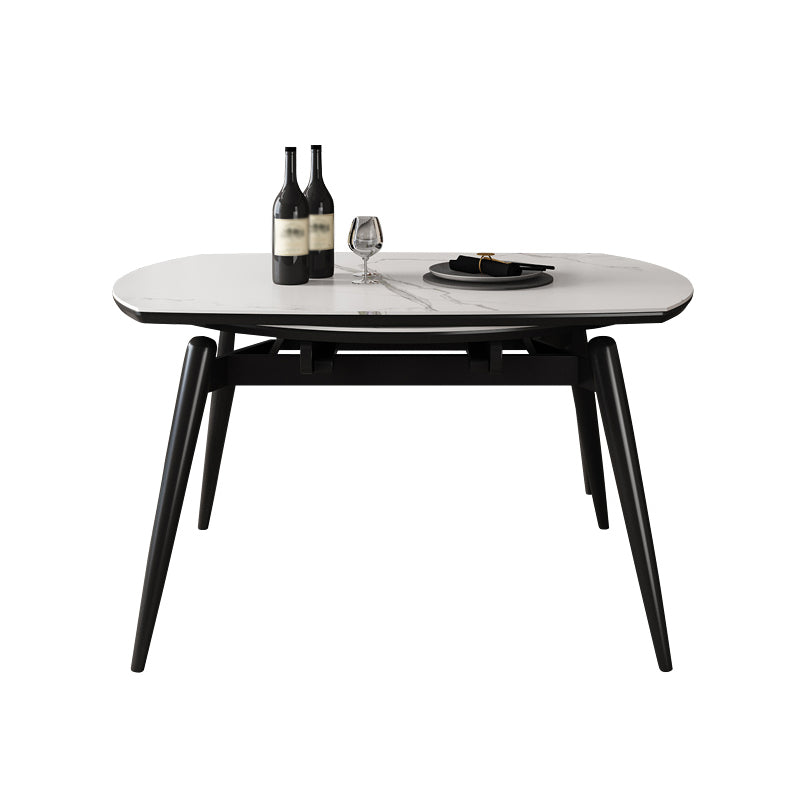 Mesa de comedor redonda contemporánea Mesa de piedra sinterizada con 4 patas de madera maciza de cenizas