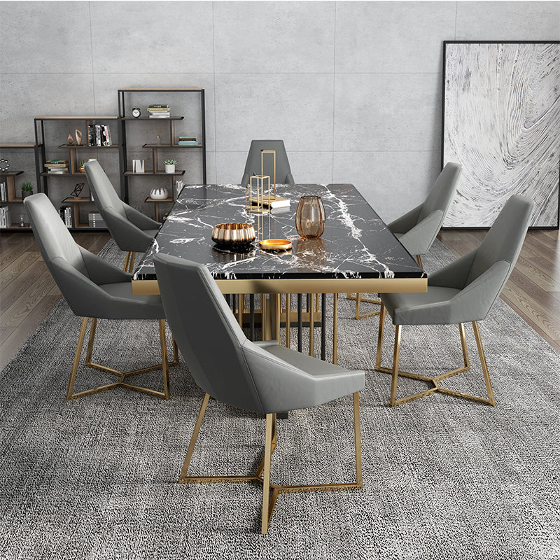 Mesa de comedor de lujo tradicional rectangular Mesa de piedra sinterizada