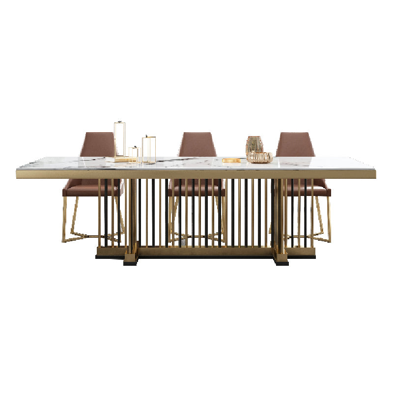 Mesa de comedor de lujo tradicional rectangular Mesa de piedra sinterizada