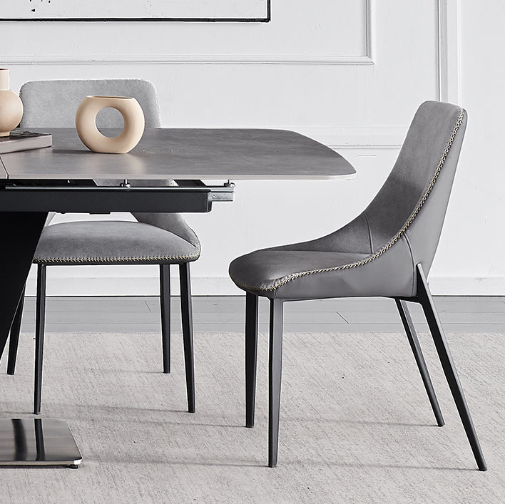 Contemporary Pedestal Dinner Table Stone Dining Table Rectangle for Home