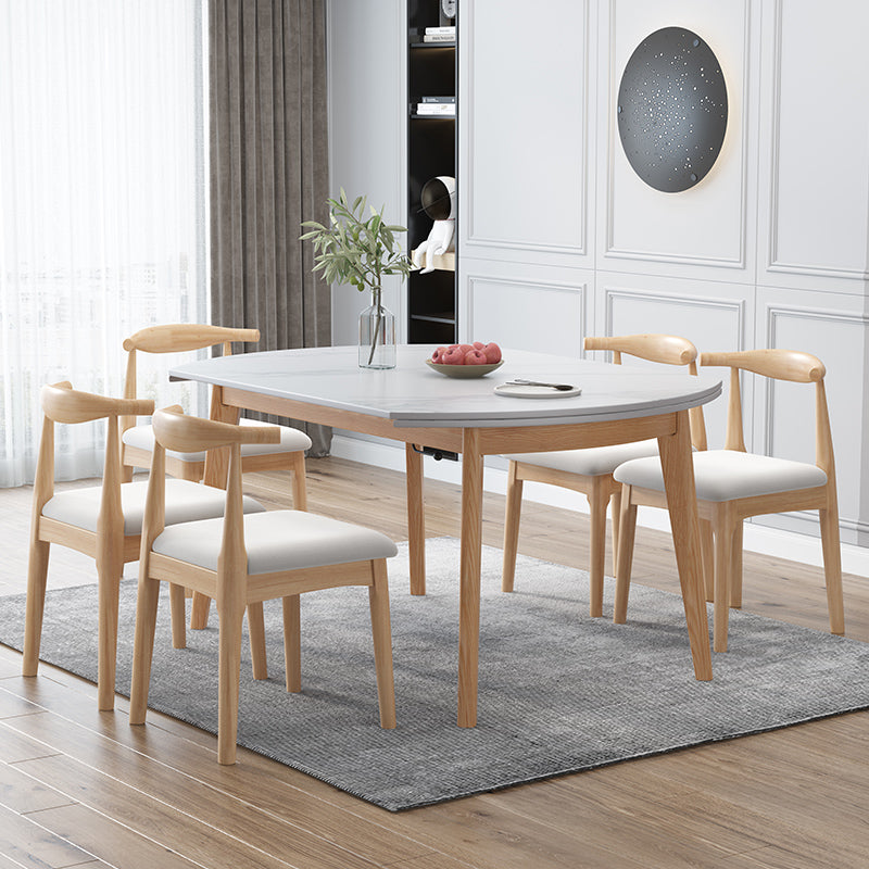Modern White Round Shape Table Sintered Stone Top Standard Dining Table for Kitchen
