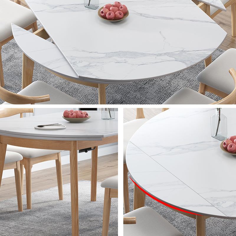 Modern White Round Shape Table Sintered Stone Top Standard Dining Table for Kitchen