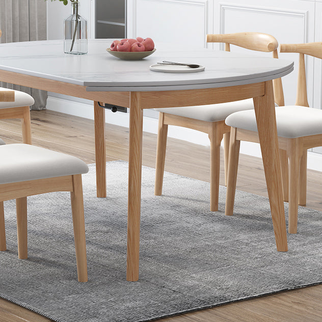 Modern White Round Shape Table Sintered Stone Top Standard Dining Table for Kitchen