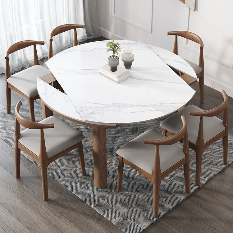 Eigentijdse ronde verlengbare eettafel gesinterde stenen eettafel voor keuken