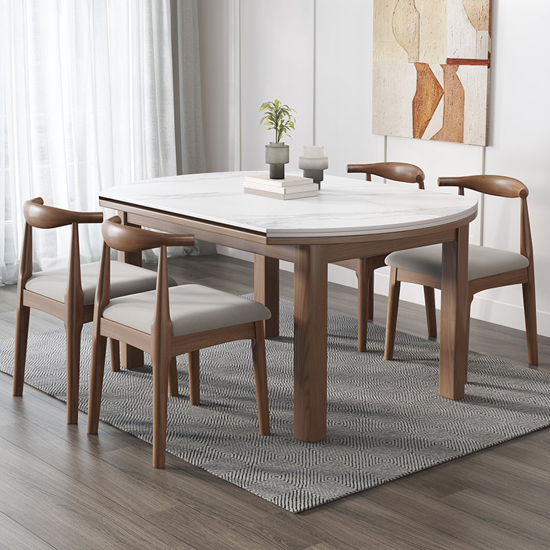 Eigentijdse ronde verlengbare eettafel gesinterde stenen eettafel voor keuken
