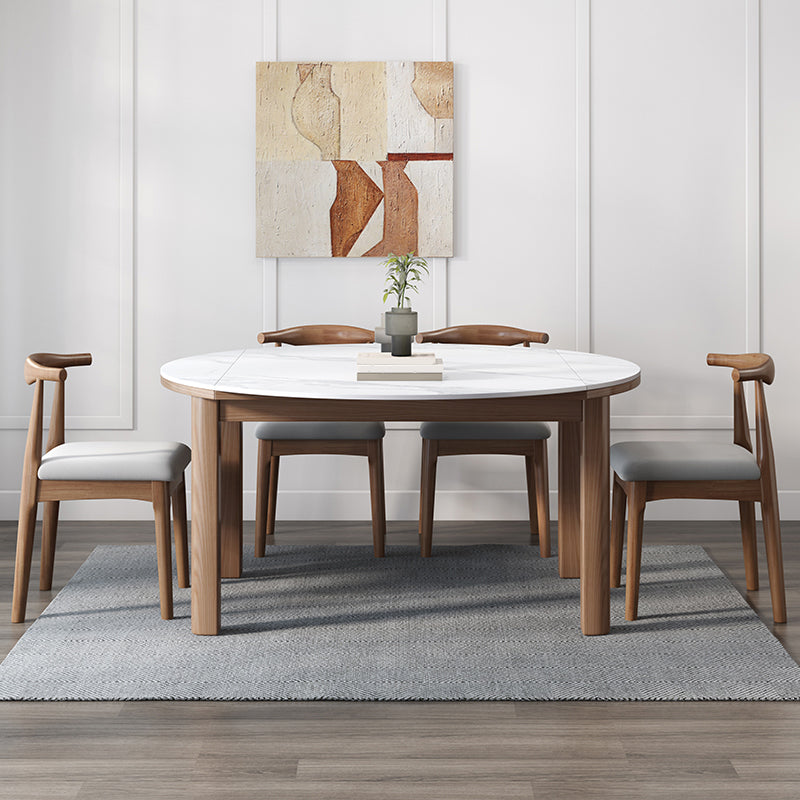 Eigentijdse ronde verlengbare eettafel gesinterde stenen eettafel voor keuken