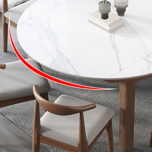 Eigentijdse ronde verlengbare eettafel gesinterde stenen eettafel voor keuken