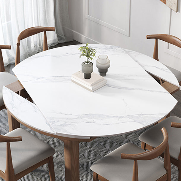 Eigentijdse ronde verlengbare eettafel gesinterde stenen eettafel voor keuken