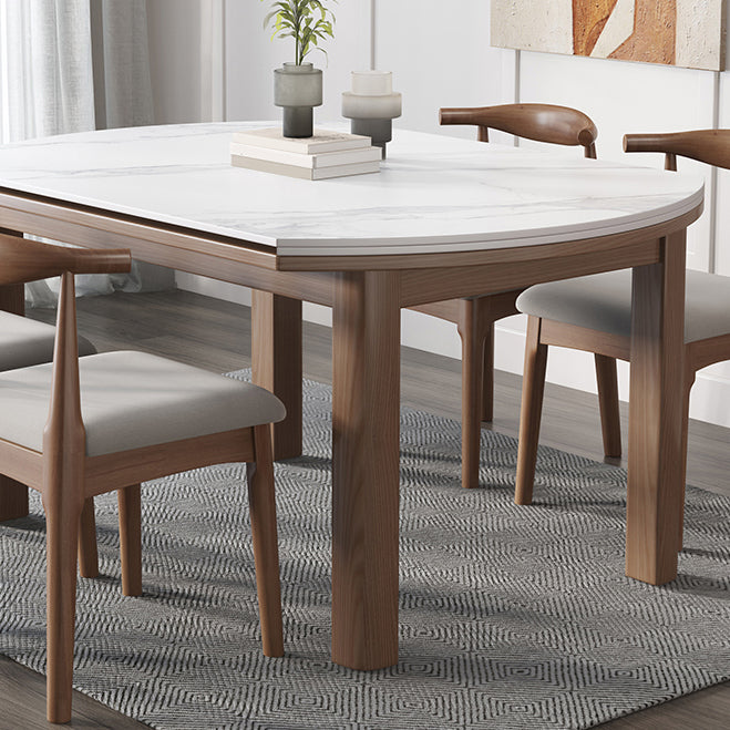 Eigentijdse ronde verlengbare eettafel gesinterde stenen eettafel voor keuken