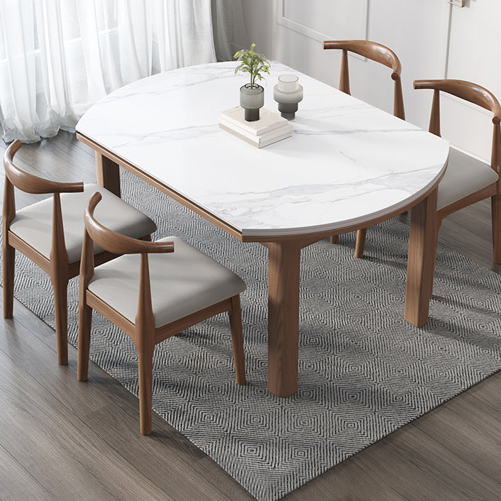 Eigentijdse ronde verlengbare eettafel gesinterde stenen eettafel voor keuken
