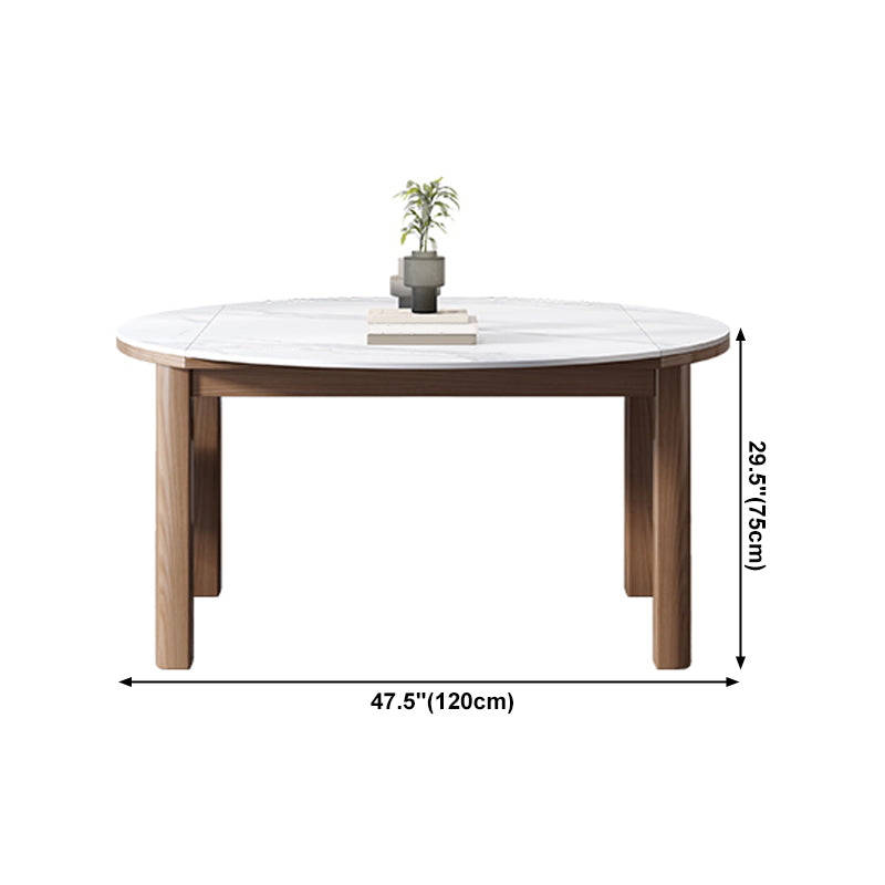 Eigentijdse ronde verlengbare eettafel gesinterde stenen eettafel voor keuken