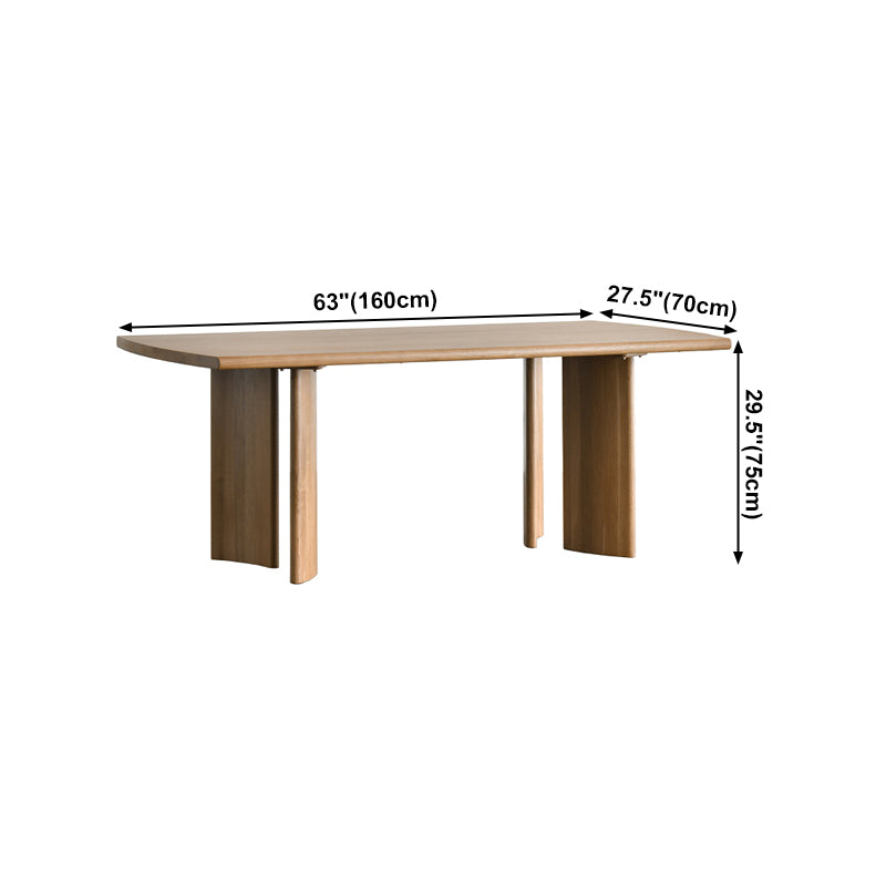 Mesa rectangular contemporánea de madera maciza, mesa superior de madera para comedor