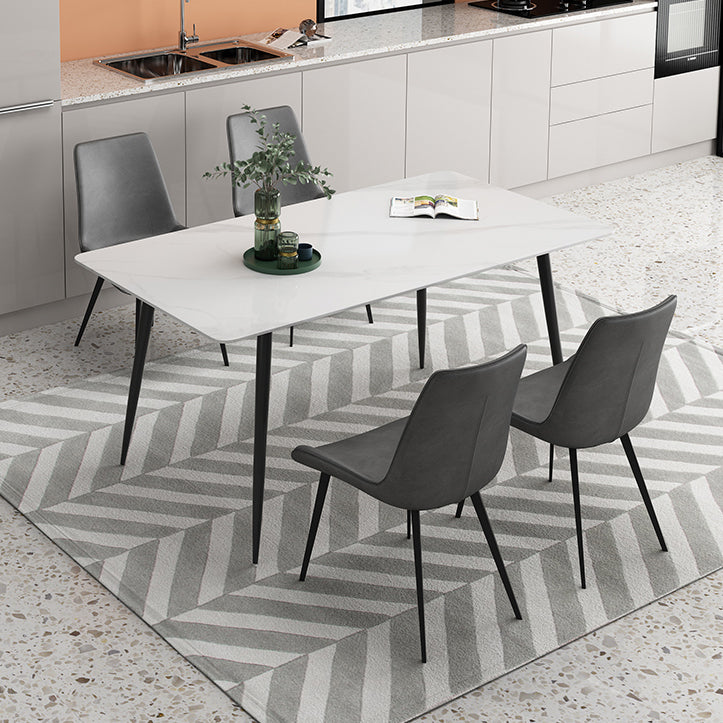 Mesa de comedor rectangular Piedra industrial Mesa de comedor de 4 pies para interiores