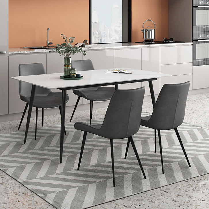 Mesa de comedor rectangular Piedra industrial Mesa de comedor de 4 pies para interiores