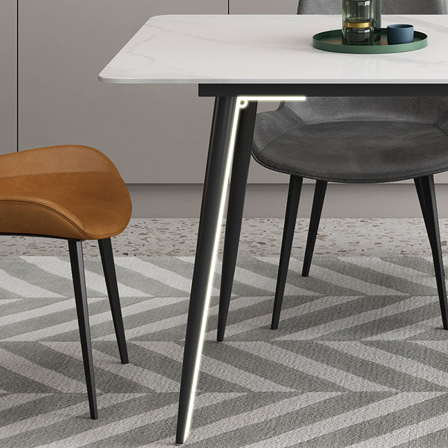 Mesa de comedor rectangular Piedra industrial Mesa de comedor de 4 pies para interiores