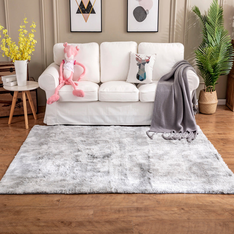 Sky Blue Modern Rug Polyester Gradient Rug Washable Rug for Home Decor