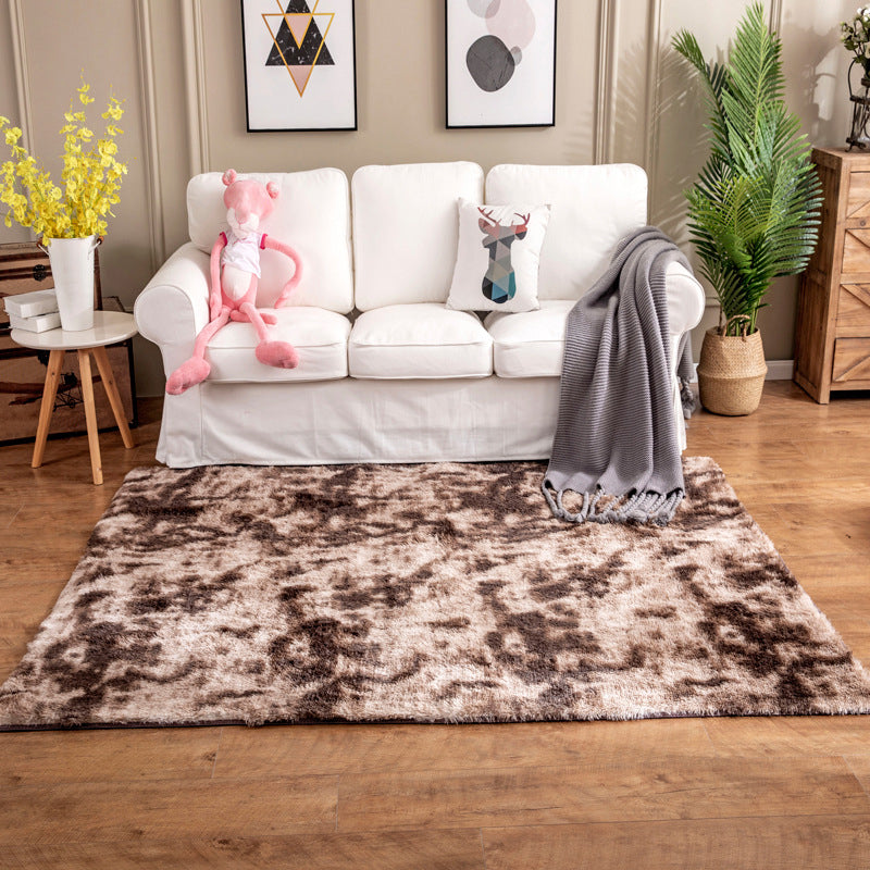 Sky Blue Modern Rug Polyester Gradient Rug Washable Rug for Home Decor