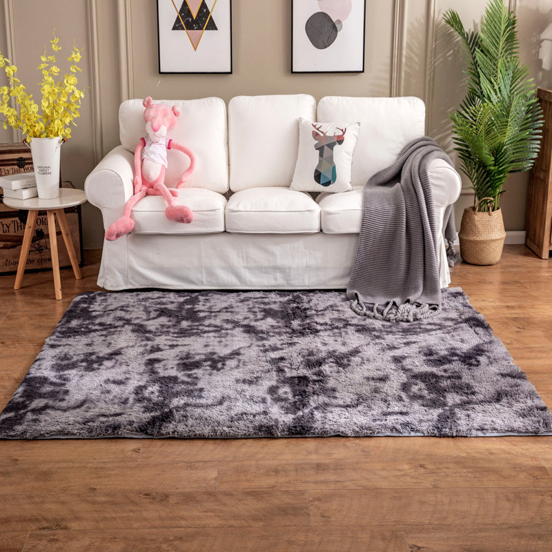 Sky Blue Modern Rug Polyester Gradient Rug Washable Rug for Home Decor