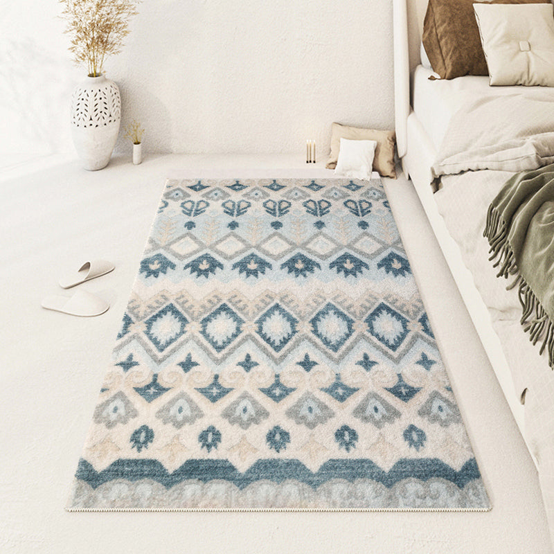 Beige Modern Rug Polyester Graphic Rug Non-Slip Backing Rug for Home Decor
