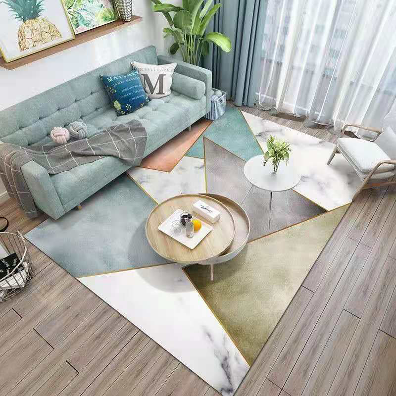 Contemporary Harlequin Print Carpet Polyester Indoor Rug Washable Rug for Home Decoration