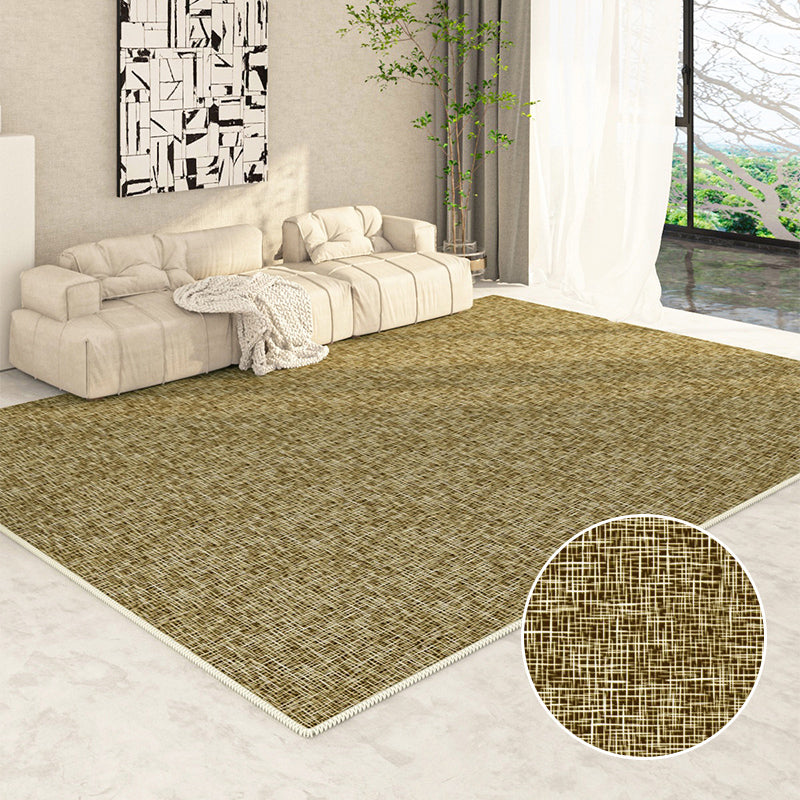 Light Apricot Simple Rug Polyester Solid Color Rug Non-Slip Backing Rug for Home Decor