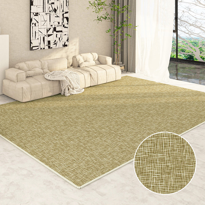 Light Apricot Simple Rug Polyester Solid Color Rug Non-Slip Backing Rug for Home Decor