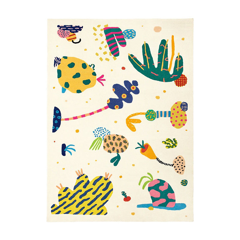 Tapis graphique en polyester orange en polyester tapis lavable pour le salon