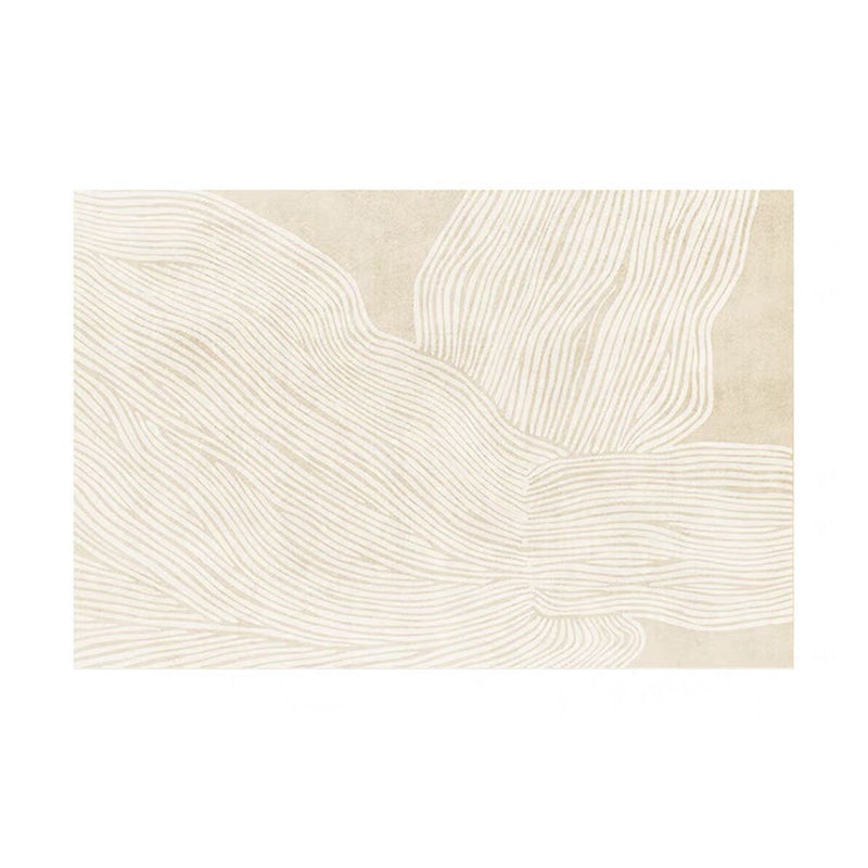 Khaki Modern Rug Polyester Curve Intérieur Rapis de support sans glissement pour décoration intérieure