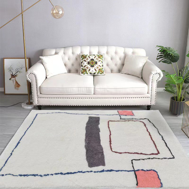 Tapis moderne blanc moderne RAGUE ARREST RAGNE