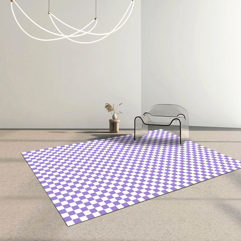 Tapis à damier moderne Polyester Tapis d'intérieur Tapis résistant aux taches pour le salon