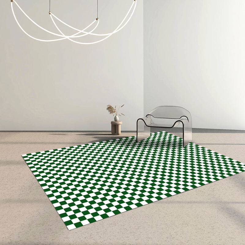 Tapis à damier moderne Polyester Tapis d'intérieur Tapis résistant aux taches pour le salon