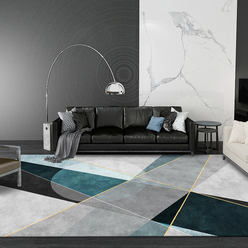 Tapis de tapis à imprimé géométrique contemporain tapis lavable intérieur pour décoration domestique