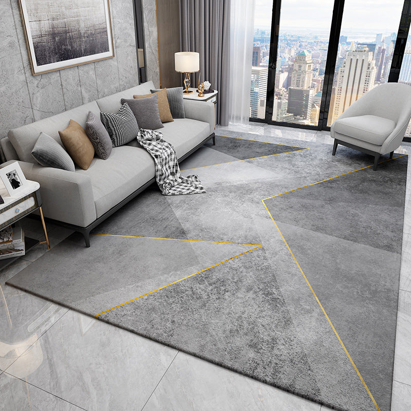 Contemporary Geometric Print Carpet Polyester Indoor Rug Washable Rug for Home Decoration