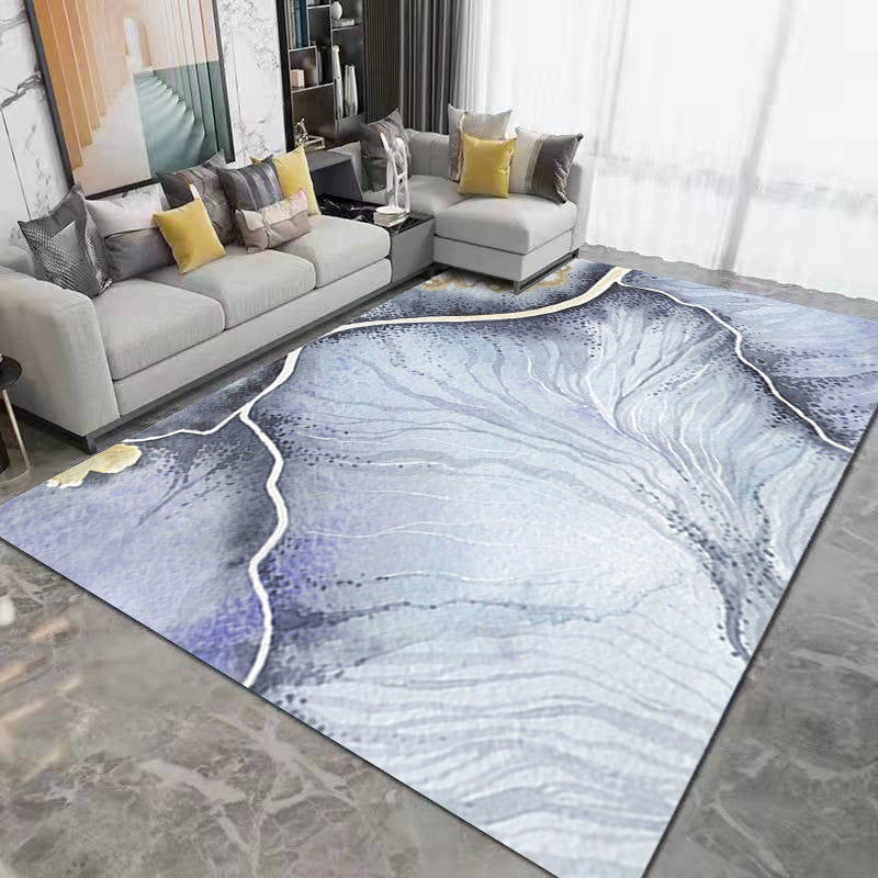 Brown Contemporary Rug Polyester Simple Rug Non-Slip Backing Rug for Drawing Room